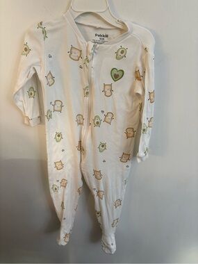 Pekkie  Avocado & Toast Print Baby Footed Pajamas - 18 months